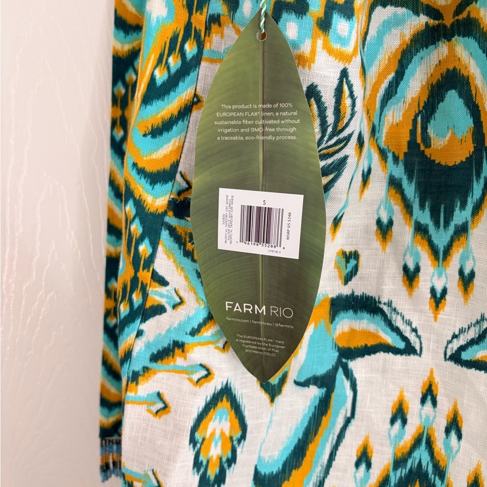 NWT FARM Rio Vibrant Green and Yellow Midi Dress - Picture 4 of 8